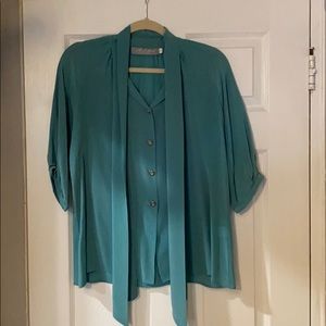 Hunter Dixon • Teal Blue Silk Blouse